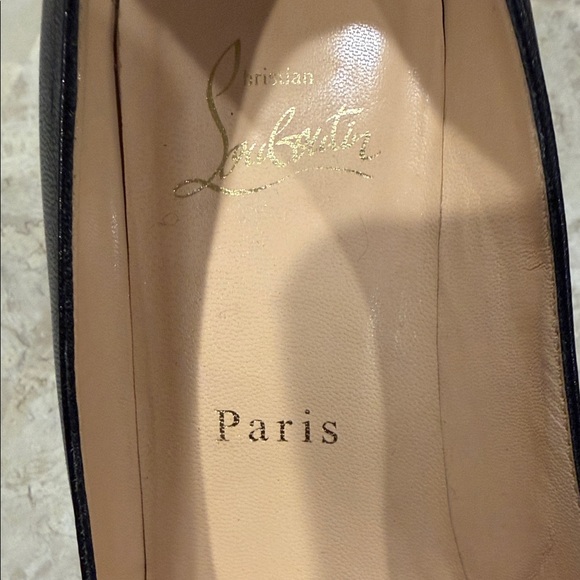Christian Louboutin Black Leather Heels 38 - Picture 2 of 8